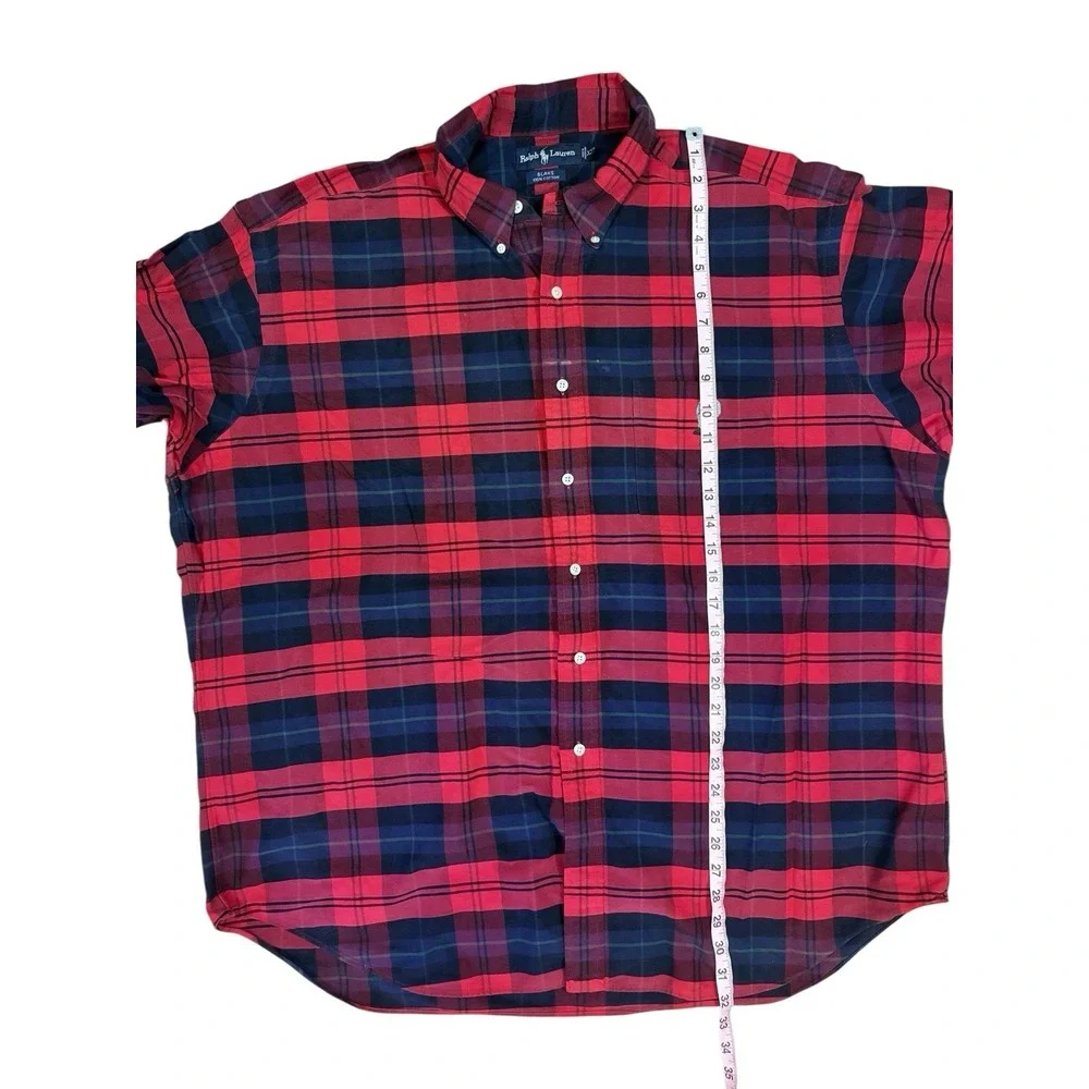 Ralph Lauren Blake Shirt Mens XXL Red‎ Plaid Button Down Long Sleeve Bear 90s